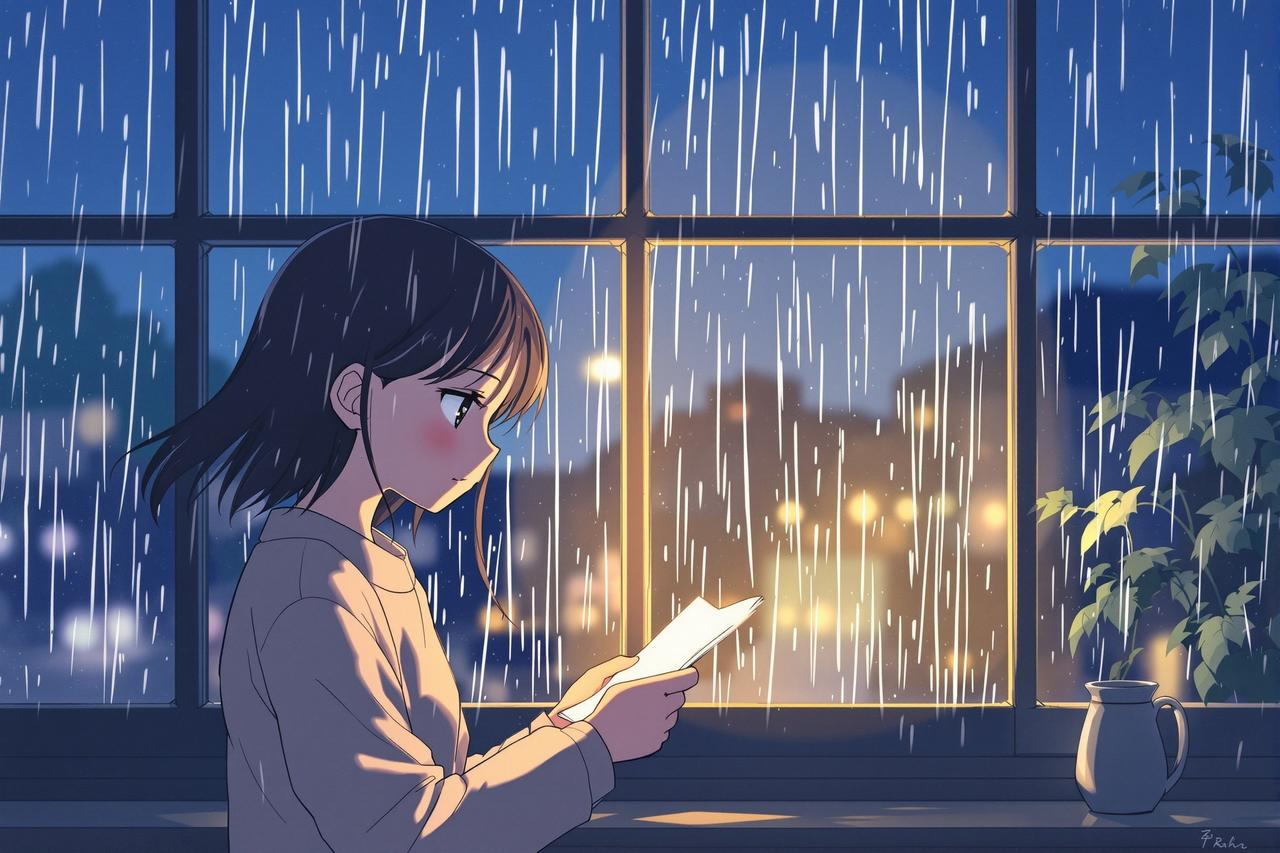 聚合夸克短剧 - 雨天的来信 - 深夜疗愈动漫短剧封面